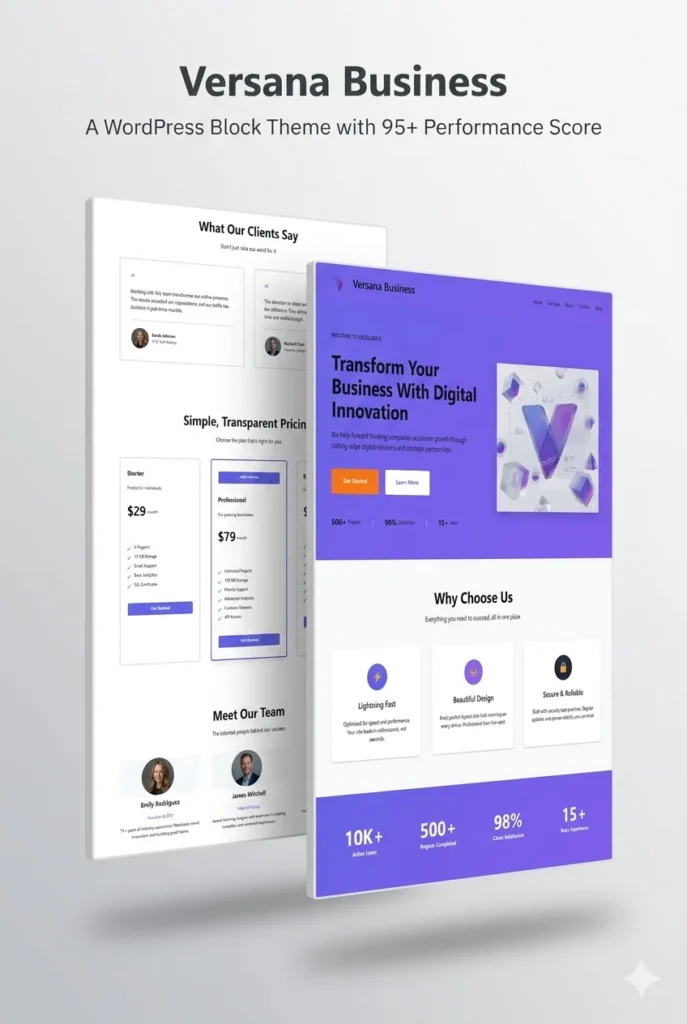 Versana WordPress Block Theme for Business