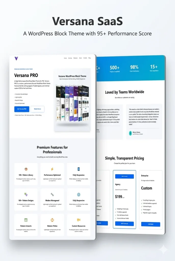 Versana WordPress Block Theme for Saas Products