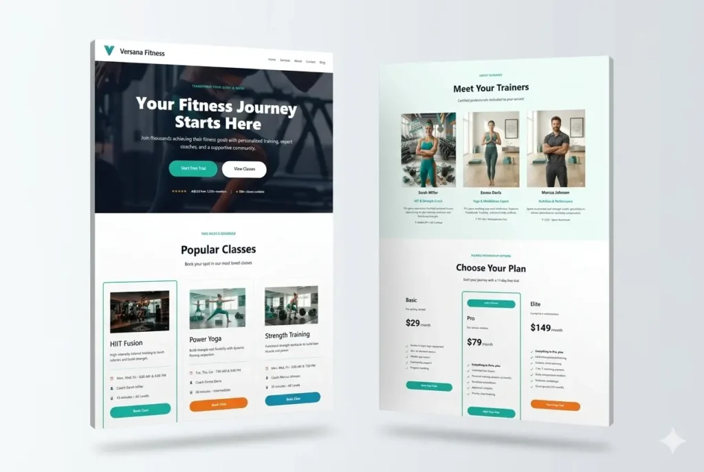 Versana WordPress Block Theme for Fitness & Wellness website