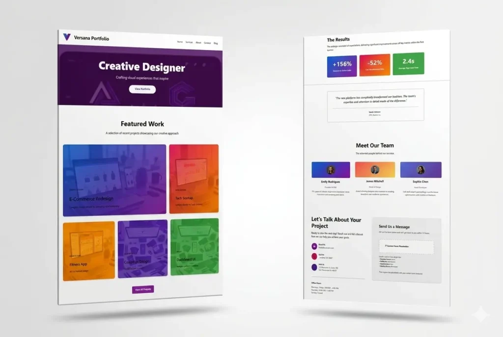 Versana WordPress Block Theme for Creative Portfolio Website