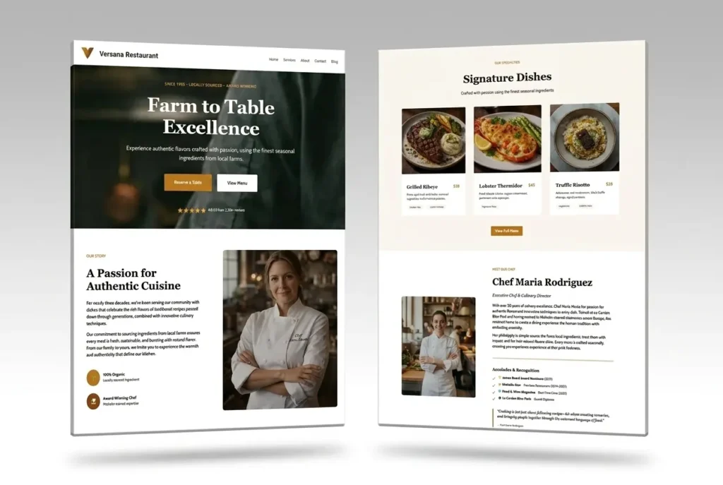 Versana WordPress Block Theme for Restaurant & Cafe website